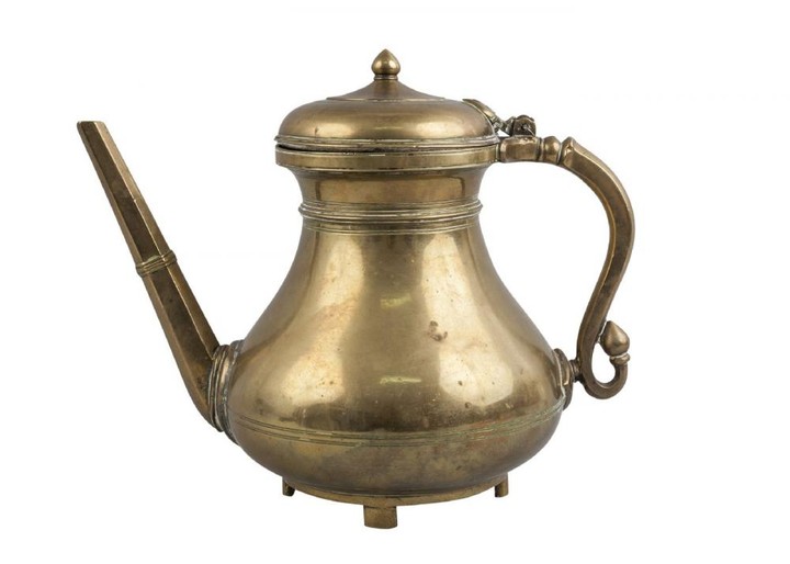 A Mughal brass ewer, India, 18th century,...