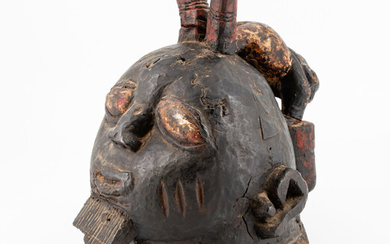 A Rare Yoruba Carved Wood Tribal Mask, Nigeria, 1900-1910