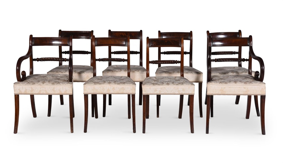 A SET OF EIGHT MAHOGANY DINING CHAIRS, EARLY 19TH CENTURY