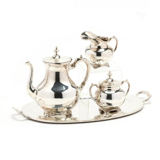 A Sterling Silver Coffee Service with Tray