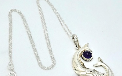 A Unique Vintage Sterling Silver and Amethyst ‘Blue Whale’ D...