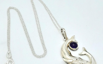 A Unique Vintage Sterling Silver and Amethyst ‘Blue Whale’...