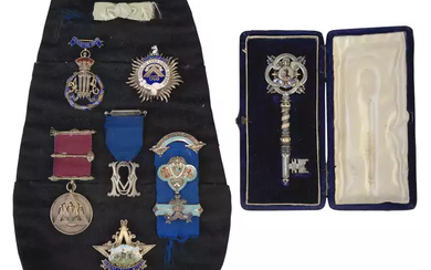 A collection of Masonic jewels, late 19th - early 20th century, comprising: a silver and enamel...