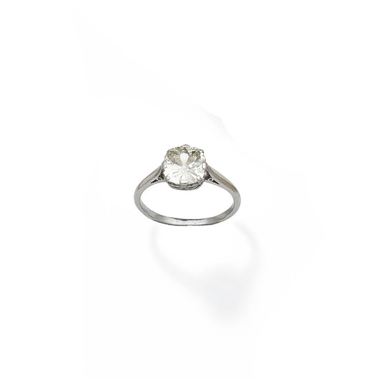 A diamond single-stone ring