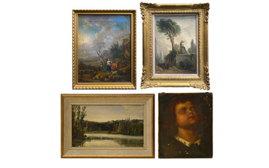 A group of four oil paintings