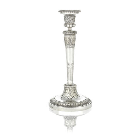 A large George III silver candlestick