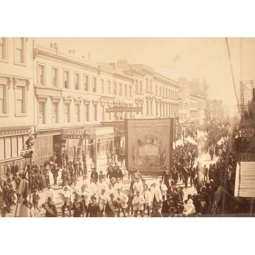 A late 19th Century Albumen print of a parade in Sydney, Aus...