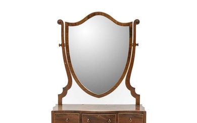A late George III mahogany dressing table mirror. With a shi...