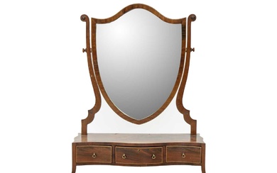 A late George III mahogany dressing table mirror.