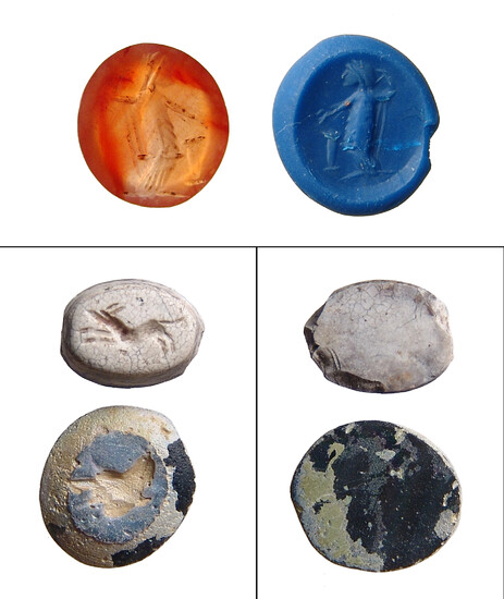 Group of 4 Late Roman/Byzantine hinged bronze seals
