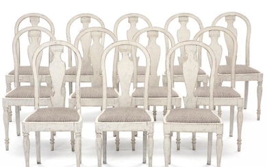 SOLD. A set of 12 painted dining room chairs. Early 20th century. (12). – Bruun Rasmussen Auctioneers of Fine Art