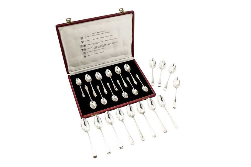 A set of twelve Victorian Scottish sterling silver teaspoons, Glasgow 1876 by William Coghill