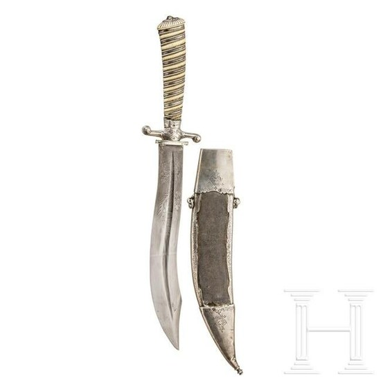 A silver-mounted French hunting knife, 2nd half of the