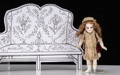 A small French all-bisque Mignonette child doll