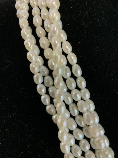 AG Genuine Freshwater Pearl Multi Strand Necklace