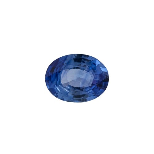 AN UNMOUNTED OVAL BLUE SAPPHIRE, together with certificate s...