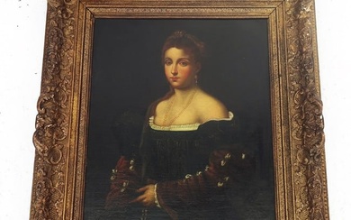 After Titian Oil on Canvas Portrait of a Lady