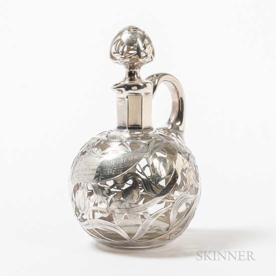 Alvin Deposit Ware Silver and Glass Decanter