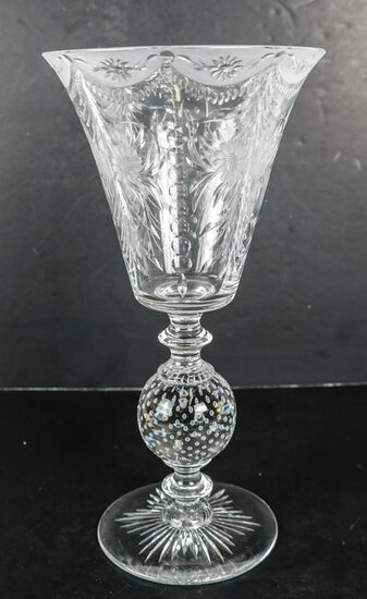 American Glass Etched Vase