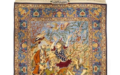 An Exquisite Persian Isfahan Rug, Khoramzadeh Signed