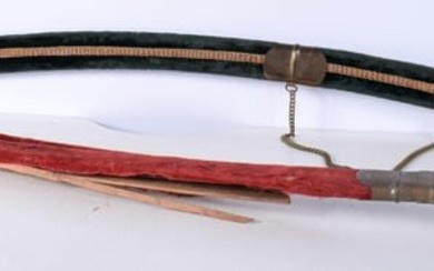 An early 20th Century Indian Talwar sword with brass grip and knuckle guard and textile covered wood