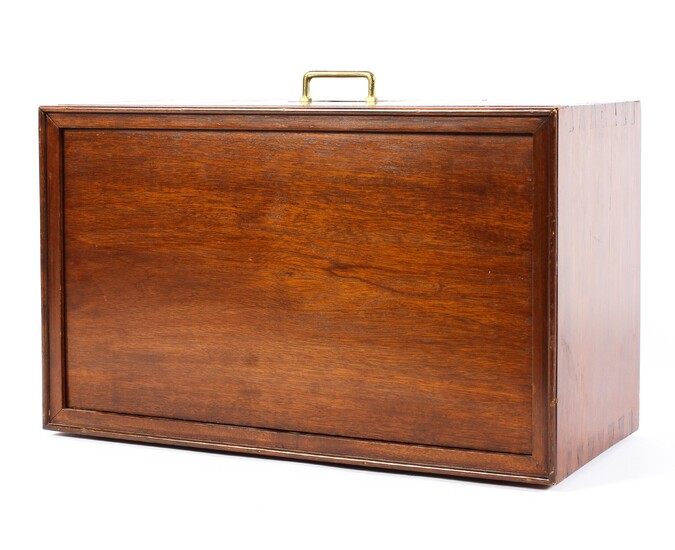 An early 20th century mahogany travelling book box of rectangular form