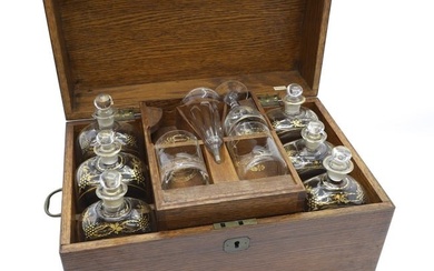 An oak decanter chest