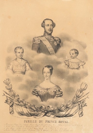 Anon sculp. 19th century: “Famille du Prince Royale”. Lithographic print. Visible size 36.5×26 cm.