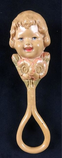 Antique Celluloid Baby Rattle