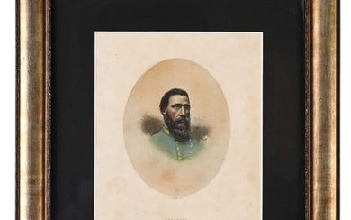 Antique Civil War Period Engraving Gen. Hood
