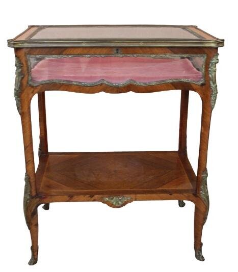 Antique French Display Table Vitrine