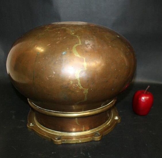 Antique French bronze & copper ball from ship
