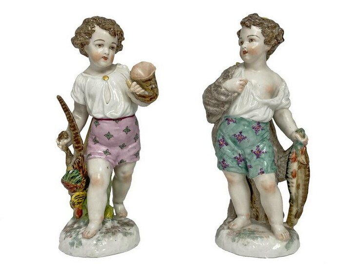 Antique German pair of porcelain figures