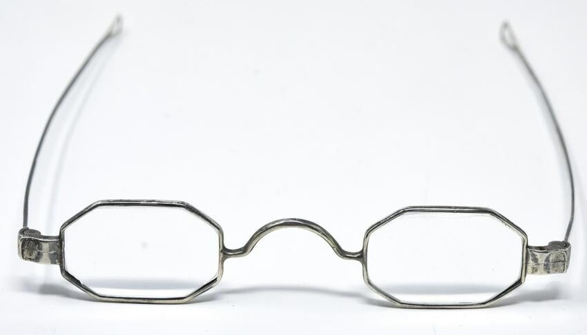 Antique Late 18th C American Silver Eye Glasses