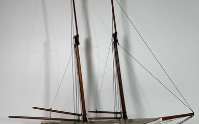 Antique Ship model of a Two Masted Schooner