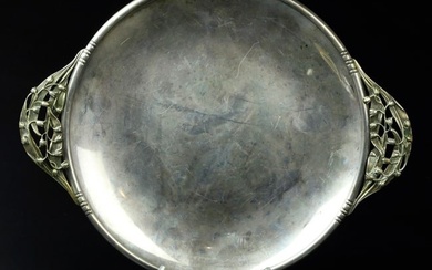 Antique sterling silver serving tray, marked " FecW sterling"