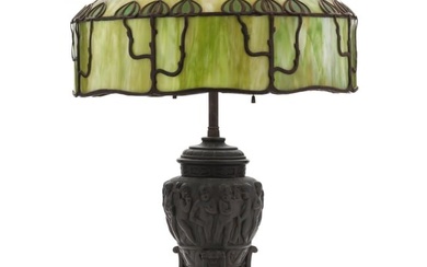 Art Nouveau Leaded Glass Table Lamp