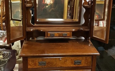 Art Nouveau chest of drawers Birch. Walnut veneer.
