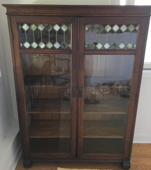 Arts & Crafts Stained Glass Cabinet
