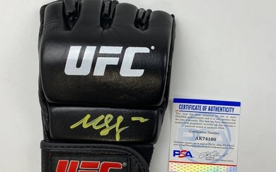 Autographed/Signed Khamzat Borz Chimaev UFC MMA Black Glove PSA/DNA COA