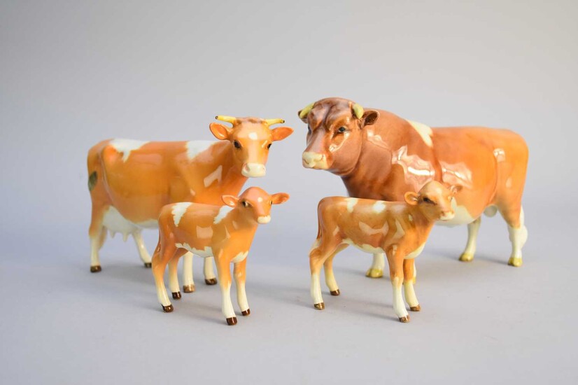 Beswick Guernsey cattle family group