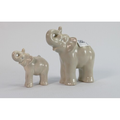 Beswick cream elephants: larger and smaller versions, talles...