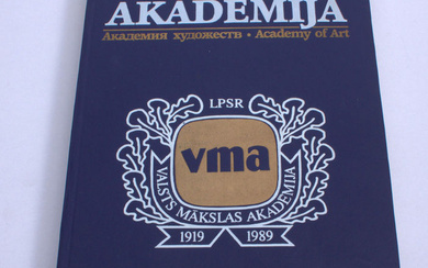 Book "Mākslas Akadēmija(1919-1989)" 1989. Riga, "Avots". Compiled by Ingrīda Burāne, artist Aldis Ruskulis. 29.5x21 cm