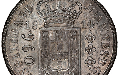 Brazil: , João Prince Regent 960 Reis 1814-R MS63 NGC,...