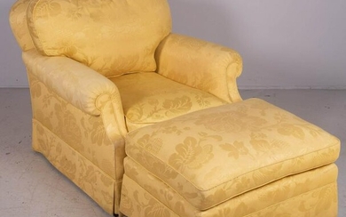 Brunschwig & Fils upholstered lounge chair & ottoman