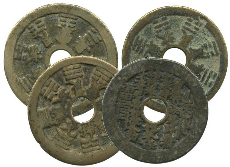 CHINA Qing, Charms coins, with Ba-Gua & 12-Zodiac