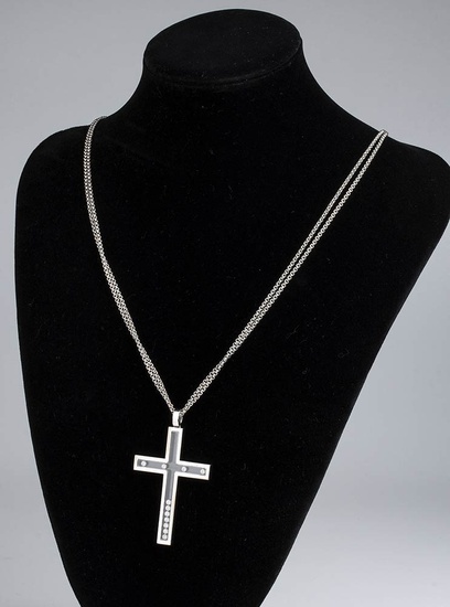 CHOPARD Happy Diamond: cross gold necklace pendant 18k white...