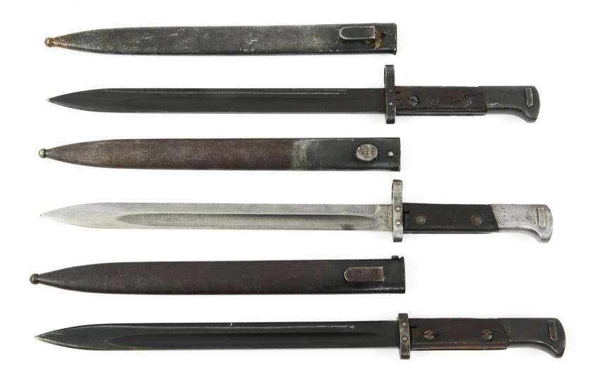 CSZ MAUSER LONG BAYONETS WITH SCABBARDS LOT OF 3
