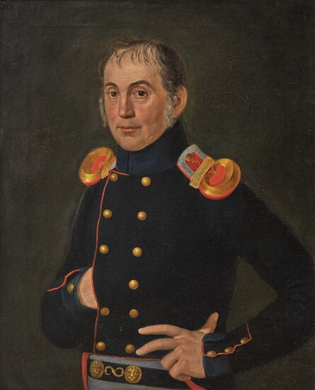 Carl August Kessler1788 Hildburghausen - 1862 ibid. Portrait d'un officier prussien signé au verso et...