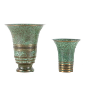 Carl Sorensen Modernist Bronze Vases